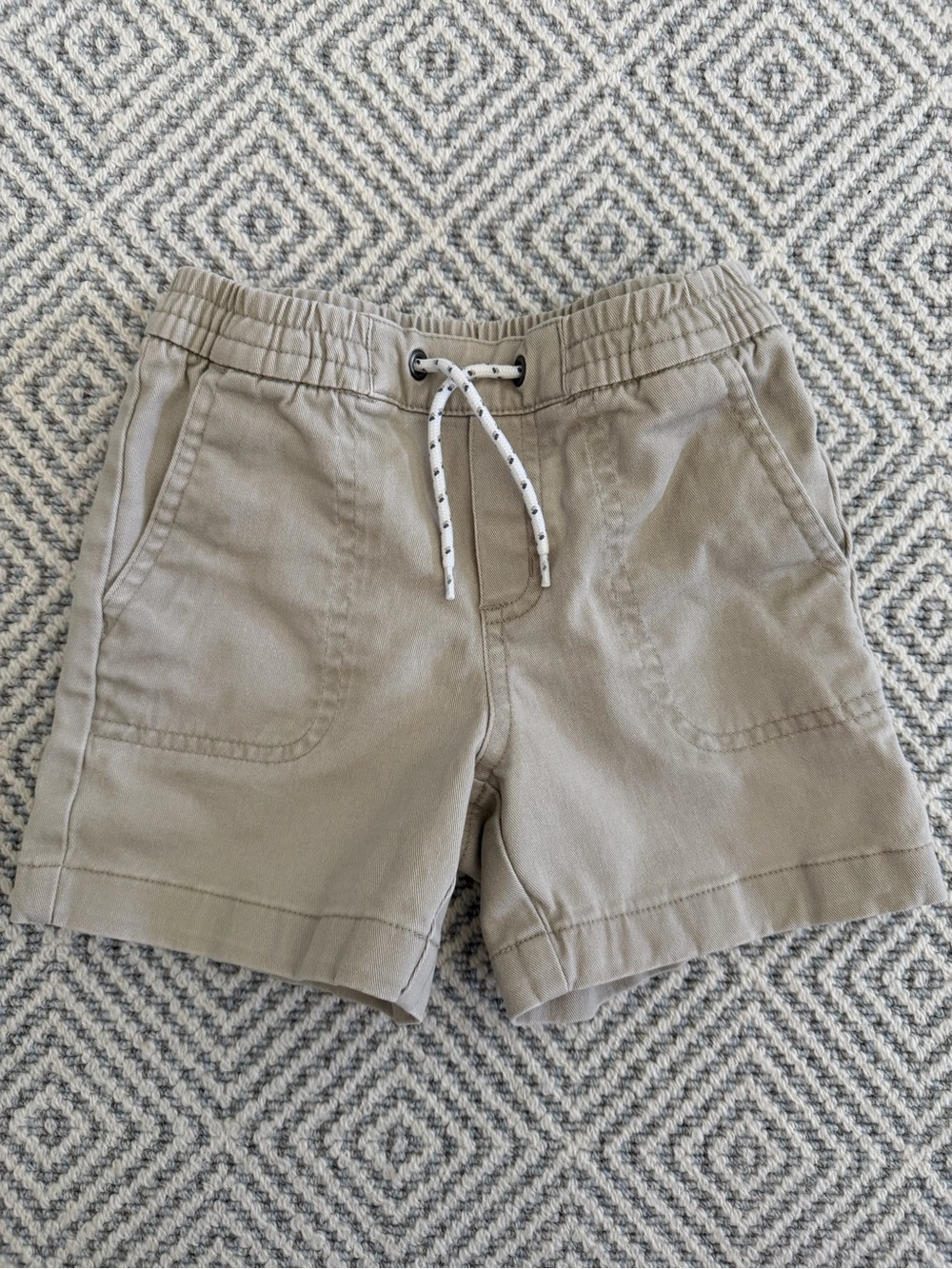 Janie and Jack Tan Drawstring Twill Shorts